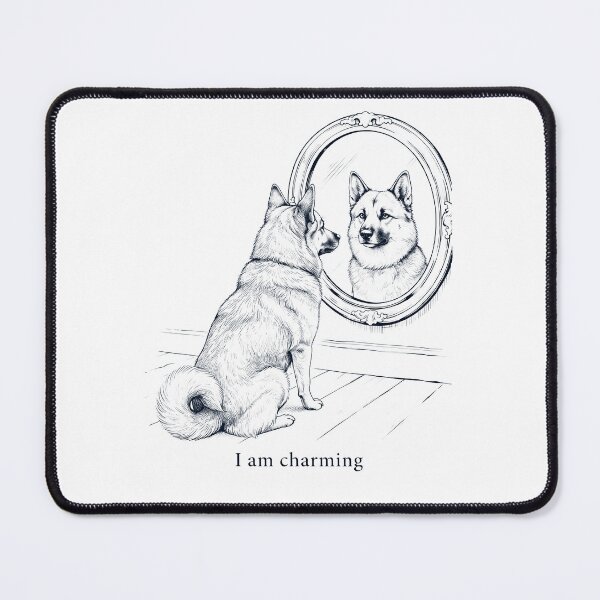 Item preview, Norwegian Buhund I Am Charming Mirror Meme Dog Lover designed and sold by dian-rody-crest.