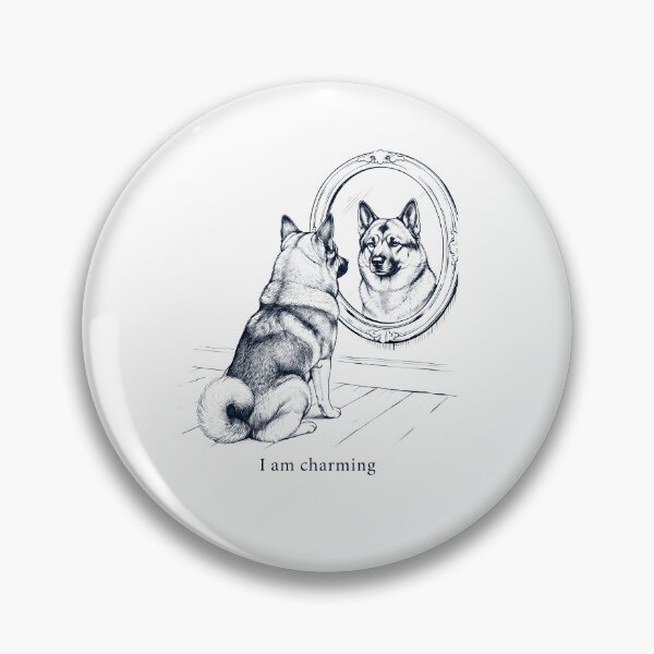 Item preview, Norwegian Elkhound I Am Charming Mirror Meme Dog Lover designed and sold by dian-rody-crest.