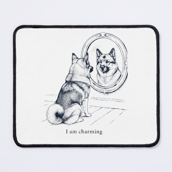 Item preview, Norwegian Elkhound I Am Charming Mirror Meme Dog Lover designed and sold by dian-rody-crest.