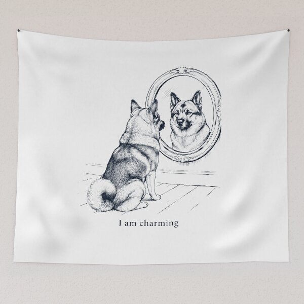 Item preview, Norwegian Elkhound I Am Charming Mirror Meme Dog Lover designed and sold by dian-rody-crest.