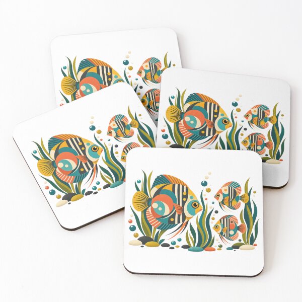 Item preview, Geometric Discus Fish Tropical Aquarium designed and sold by Arbolune Studio.