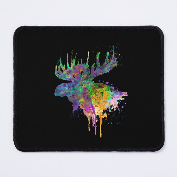 Item preview, Colorful Watercolor Moose Splatter Silhouette Wildlife Art designed and sold by uoncdru.