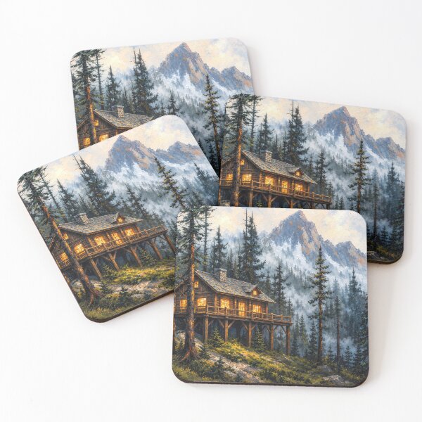 Item preview, Outdoorsy Cabin - Misty Mountain at Twilight Traditional Cabins designed and sold by scicilysimonee.