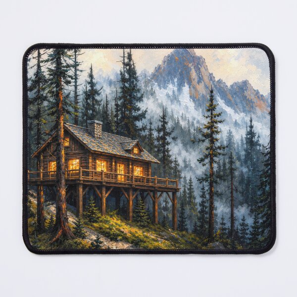 Item preview, Outdoorsy Cabin - Misty Mountain at Twilight Traditional Cabins designed and sold by scicilysimonee.
