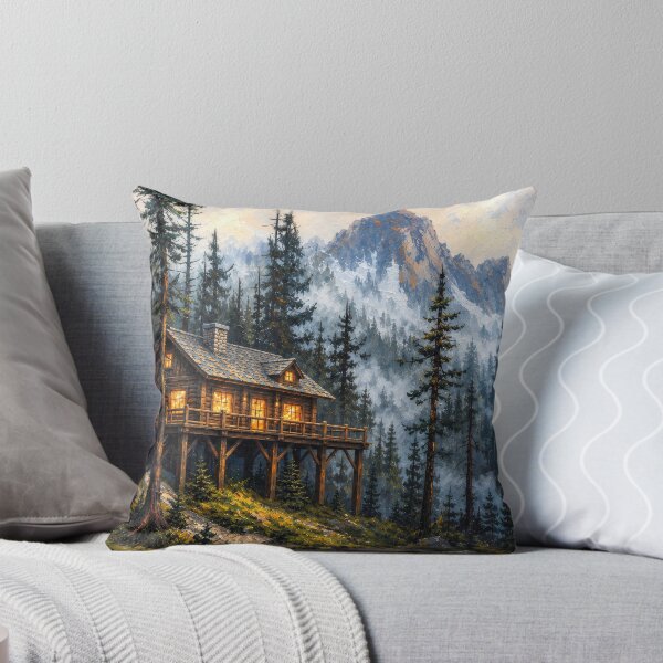 Item preview, Outdoorsy Cabin - Misty Mountain at Twilight Traditional Cabins designed and sold by scicilysimonee.
