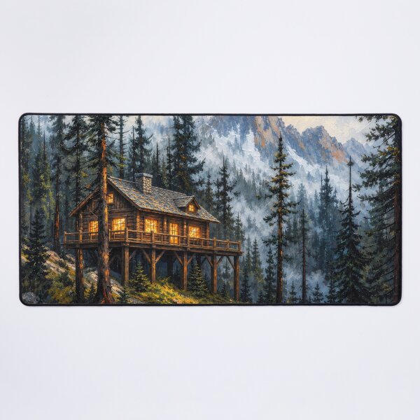 Item preview, Outdoorsy Cabin - Misty Mountain at Twilight Traditional Cabins designed and sold by scicilysimonee.