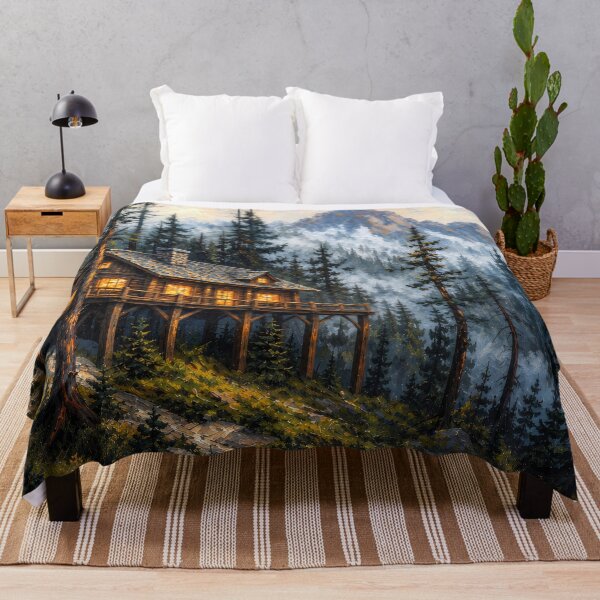Item preview, Outdoorsy Cabin - Misty Mountain at Twilight Traditional Cabins designed and sold by scicilysimonee.