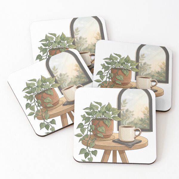 Item preview, Cozy Corner Coffee Garden – Botanical Lifestyle Art designed and sold by meghnad.