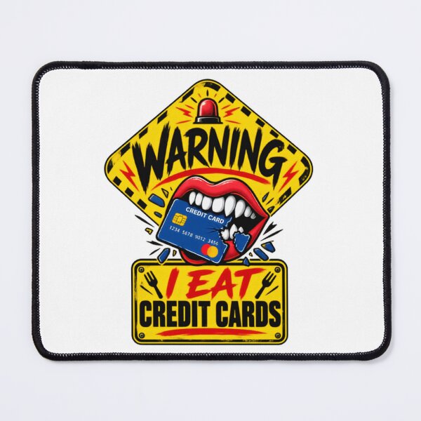 Item preview, Warning I Eat Credit Cards Financial Humor Spender Debt Money designed and sold by RetroMini2026.