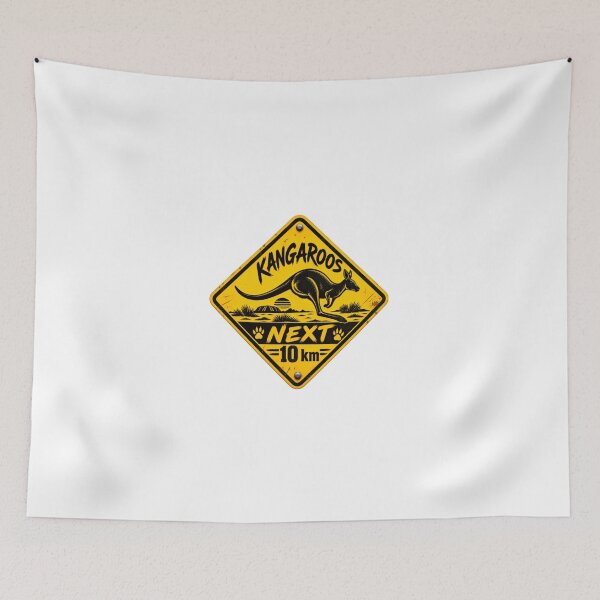 Item preview, Kangaroos Next 10 Km Australian Wildlife Animal Warning Sign Travel Souvenir designed and sold by JonesFlora2025.