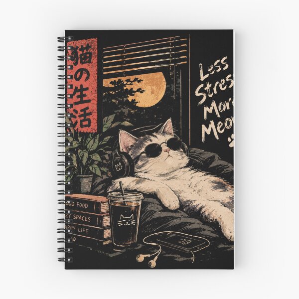 Item preview, Less Stress More Meows - Cool Chill Cat Lo-Fi Window Sunset designed and sold by GenZFashion000.