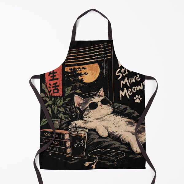 Item preview, Less Stress More Meows - Cool Chill Cat Lo-Fi Window Sunset designed and sold by GenZFashion000.