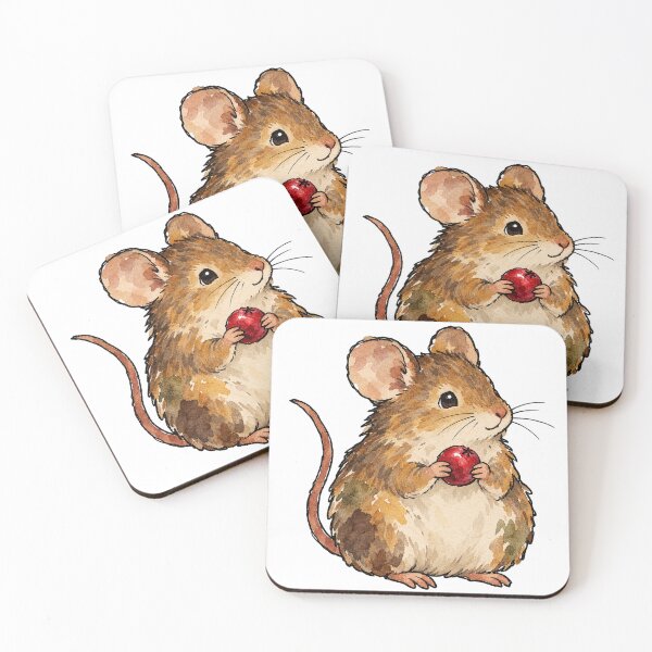Item preview, Cute Cottagecore Mouse Holding a Red Berry Watercolor designed and sold by Jessie's Palette.
