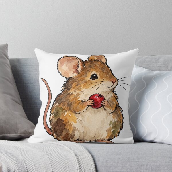 Item preview, Cute Cottagecore Mouse Holding a Red Berry Watercolor designed and sold by Jessie's Palette.