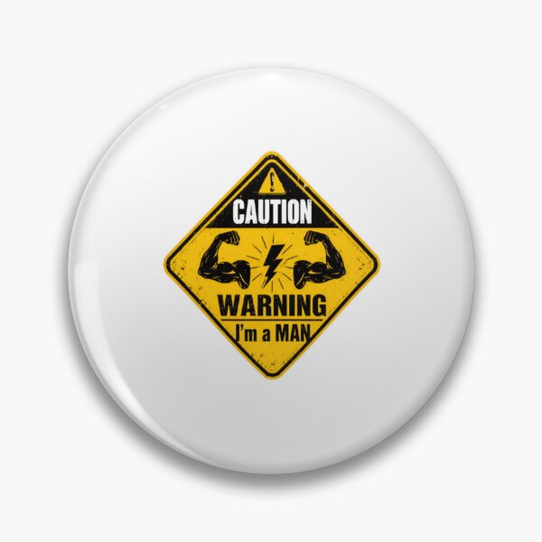 Item preview, Caution Warning I'm A Man | Funny Men's Humor | Muscular Strength Gym Guy designed and sold by RetroMini2026.