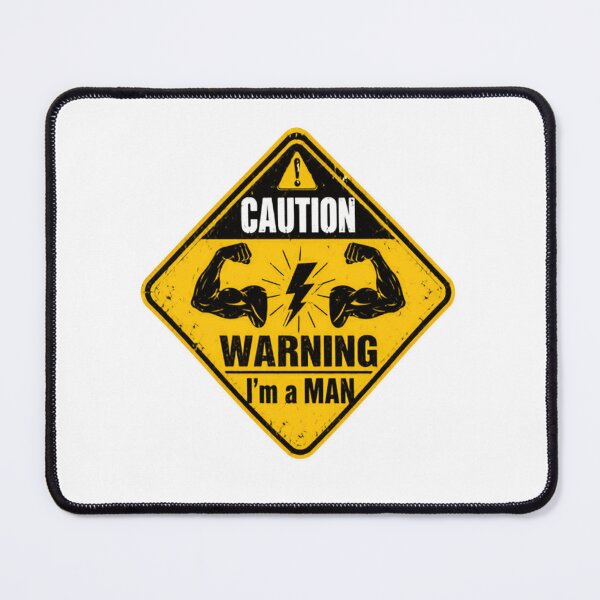 Item preview, Caution Warning I'm A Man | Funny Men's Humor | Muscular Strength Gym Guy designed and sold by RetroMini2026.