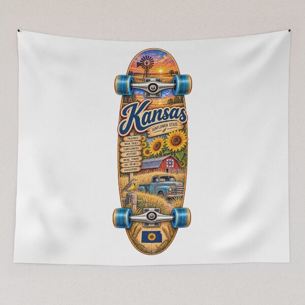 Item preview, Kansas Gen X Skateboard designed and sold by Whimspired By Paxx.