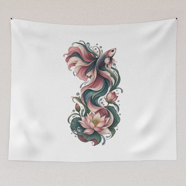 Item preview, Betta Fish Lotus Floral Aquarium designed and sold by Arbolune Studio.