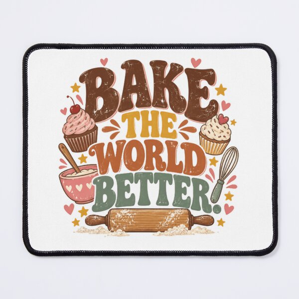 Item preview, Bake The World Better Baker Home Cook Pastry Chef Dessert Lover designed and sold by HumansStuck12.