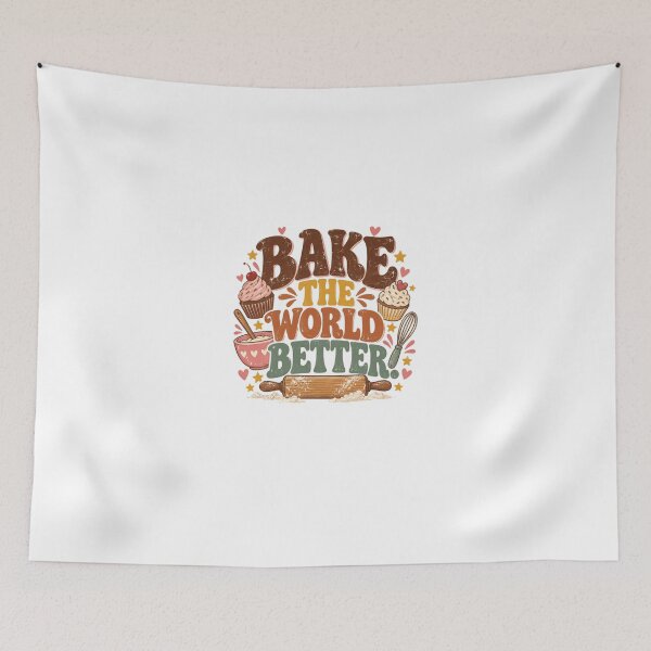 Item preview, Bake The World Better Baker Home Cook Pastry Chef Dessert Lover designed and sold by HumansStuck12.