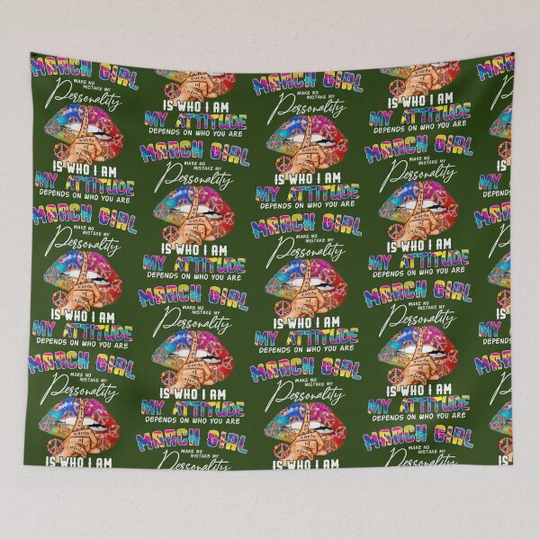 Item preview, March Hippy Girl Lips A Mouth Cant Control Biting Lips Birthday 323 designed and sold by CuriousKingShop.