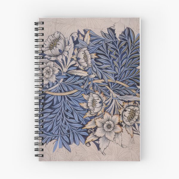 Item preview, Design for tulip and willow indigo discharge wood block printed fabric 1873 designed and sold by VeilOfPigments.