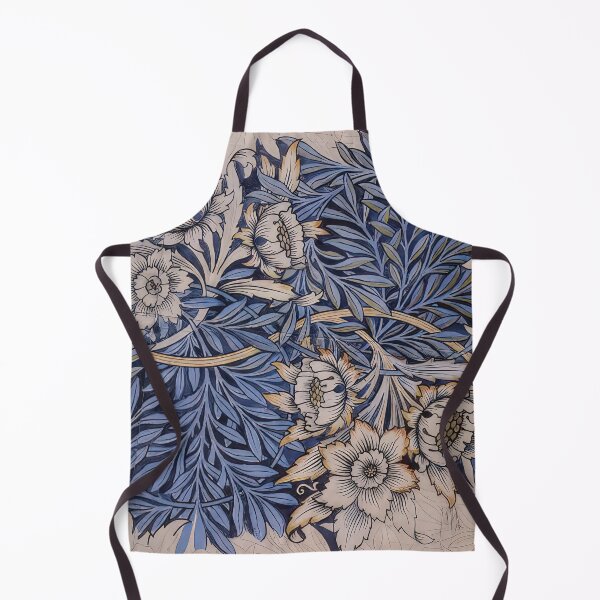 Item preview, Design for tulip and willow indigo discharge wood block printed fabric 1873 designed and sold by VeilOfPigments.