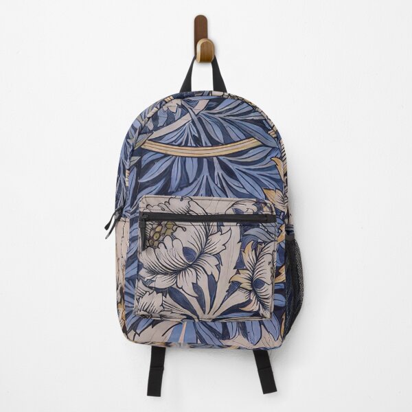 Item preview, Design for tulip and willow indigo discharge wood block printed fabric 1873 designed and sold by VeilOfPigments.