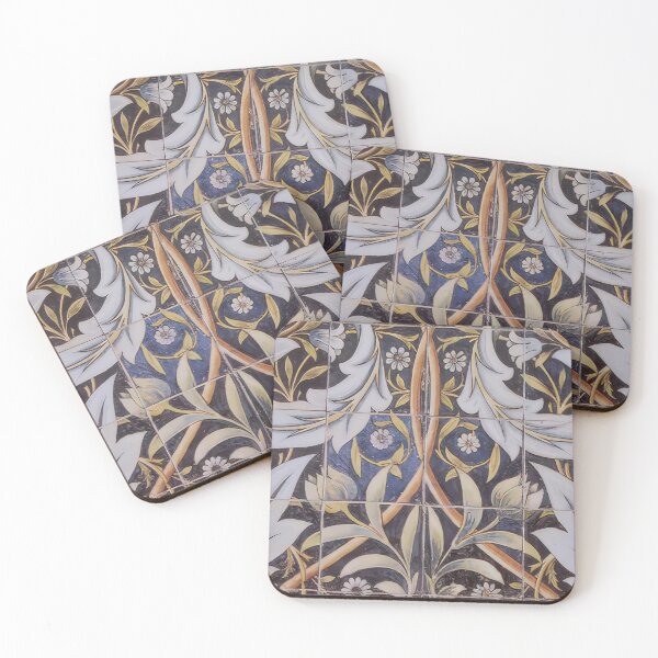 Item preview, Panel of ceramic tiles designed by morris and produced by william de morgan 1876 designed and sold by VeilOfPigments.
