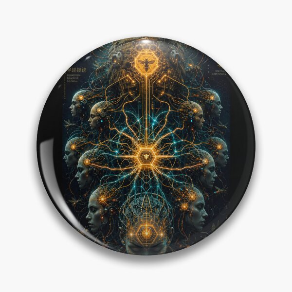Item preview, Neural Network Hive Mind Cybernetic Bee Shirt designed and sold by StudioBilly3000.