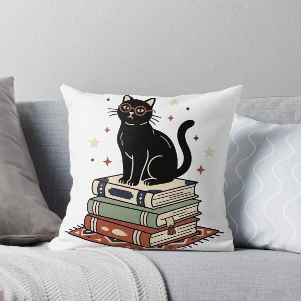 Item preview, The Literary Cat – Vintage Book Lover Cat Art designed and sold by meghnad.