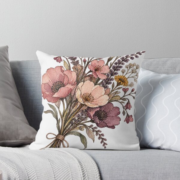 Item preview, Vintage Wildflower Bouquet Tied with Twine Watercolor designed and sold by Jessie's Palette.