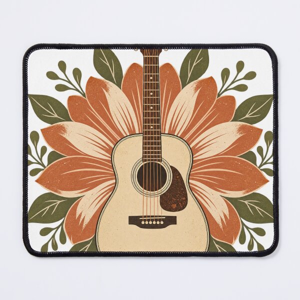 Item preview, Retro Acoustic Guitar Flower Graphic designed and sold by S06PMarketing.