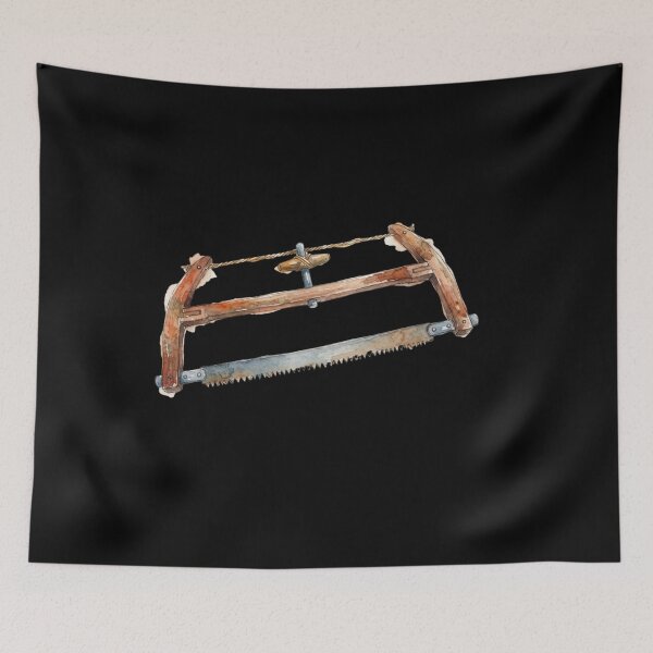 Item preview, Vintage Wooden Bow Saw Watercolor Art designed and sold by bvdesignart.