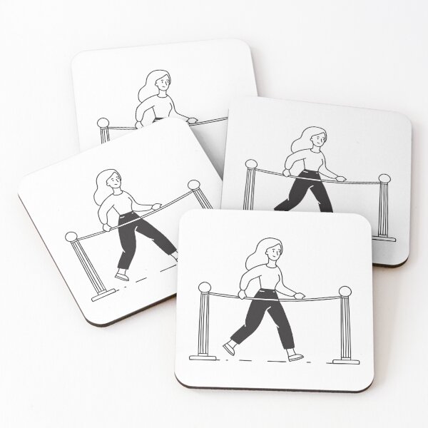Item preview, A person crossing a rope barrier at a museum designed and sold by rasagamastore.