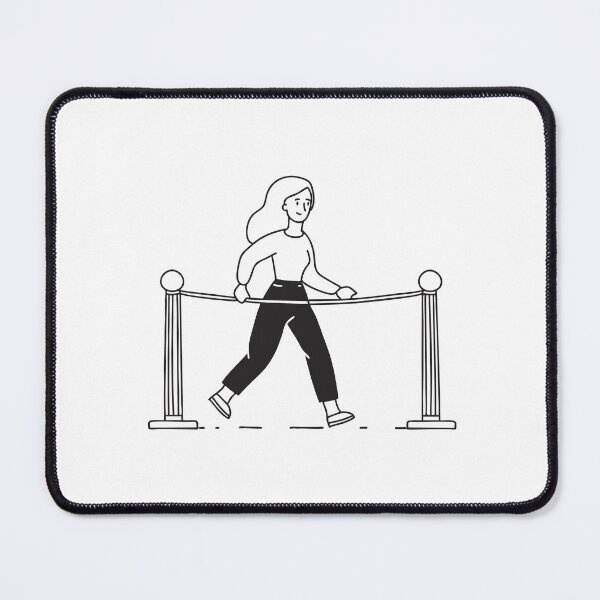 Item preview, A person crossing a rope barrier at a museum designed and sold by rasagamastore.