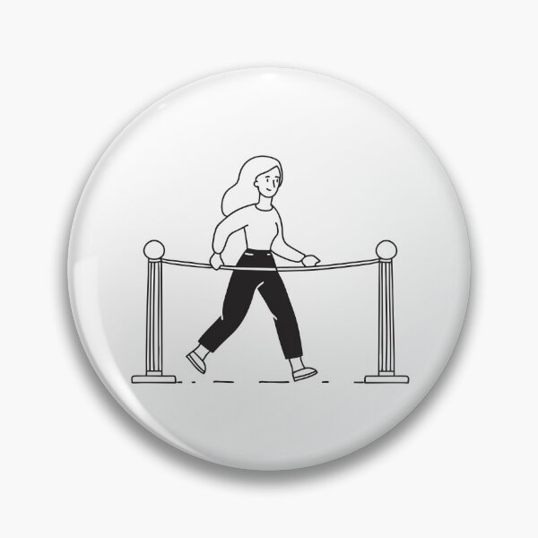 Item preview, A person crossing a rope barrier at a museum designed and sold by rasagamastore.