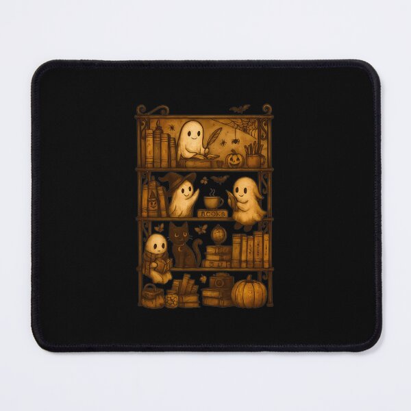 Item preview, Cozy Ghost Library Bookshelf Sepia Illustration designed and sold by MelissaHays.