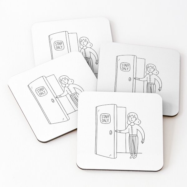 Item preview, A person opening a door marked Staff Only designed and sold by rasagamastore.