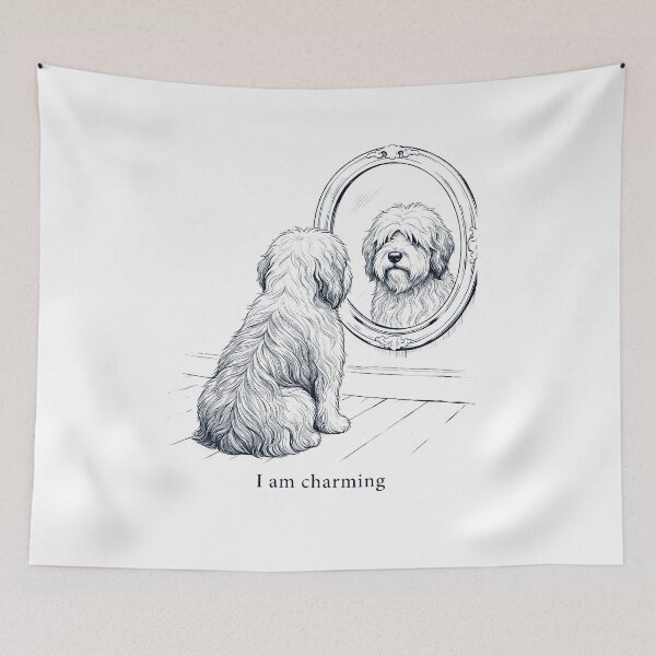 Item preview, Old English Sheepdog I Am Charming Mirror Meme Dog Lover designed and sold by dian-rody-crest.