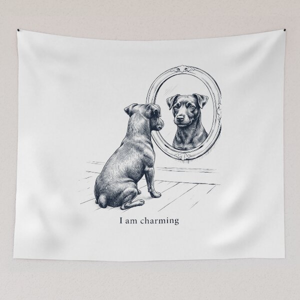 Item preview, Patterdale Terrier I Am Charming Mirror Meme Dog Lover designed and sold by dian-rody-crest.