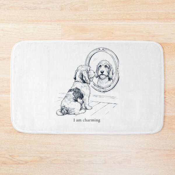 Aperçu de l'œuvre Petit Basset Griffon Vendéen Je suis charmant Mème du miroir amoureux des chiens créée et vendue par dian-rody-crest.