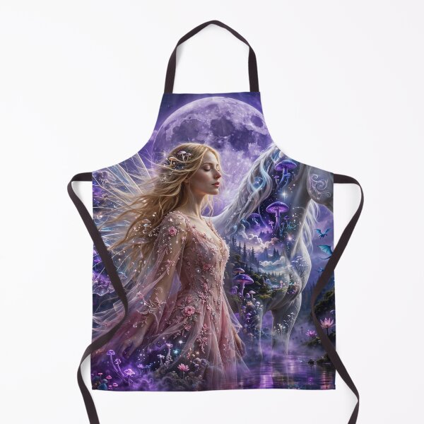 Item preview, Moonlit Enchantment – Fairy and Unicorn Realm designed and sold by DreamyWallVibes.