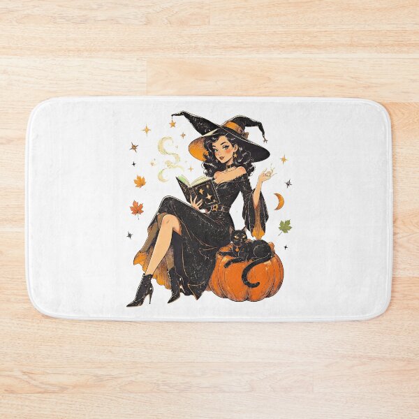 Item preview, Vintage Halloween Witch Reading Book With Black Cat designed and sold by BuncoHearas.