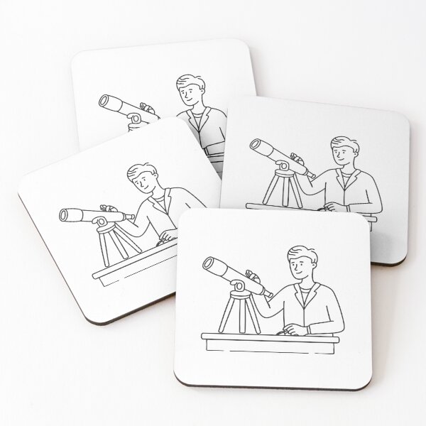 Item preview, A scientist adjusting a telescope in an observatory designed and sold by rasagamastore.