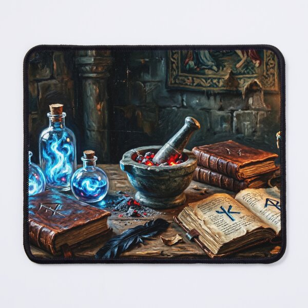 Item preview, Forbidden Alchemist’s Chamber – Dark Fantasy Potion Art designed and sold by AetheraVI.