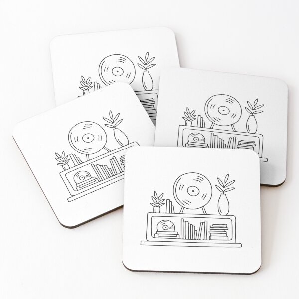 Item preview, A shelf stocked with vinyl records and music equipment designed and sold by rasagamastore.