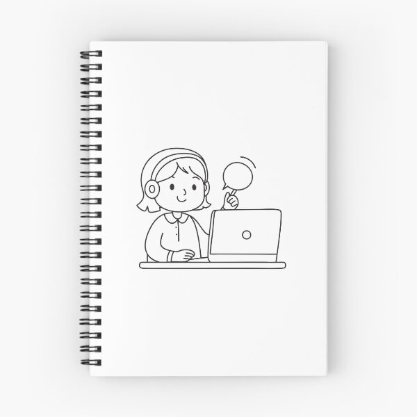 Item preview, A student attending a virtual class on a computer designed and sold by rasagamastore.