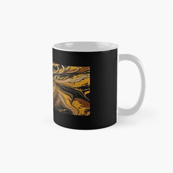 Item preview, Golden Stag Majesty - Geometric Triangle Fluid Art designed and sold by Breezes-of-Ida.