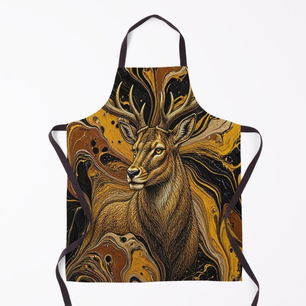 Item preview, Golden Stag Majesty - Geometric Triangle Fluid Art designed and sold by Breezes-of-Ida.
